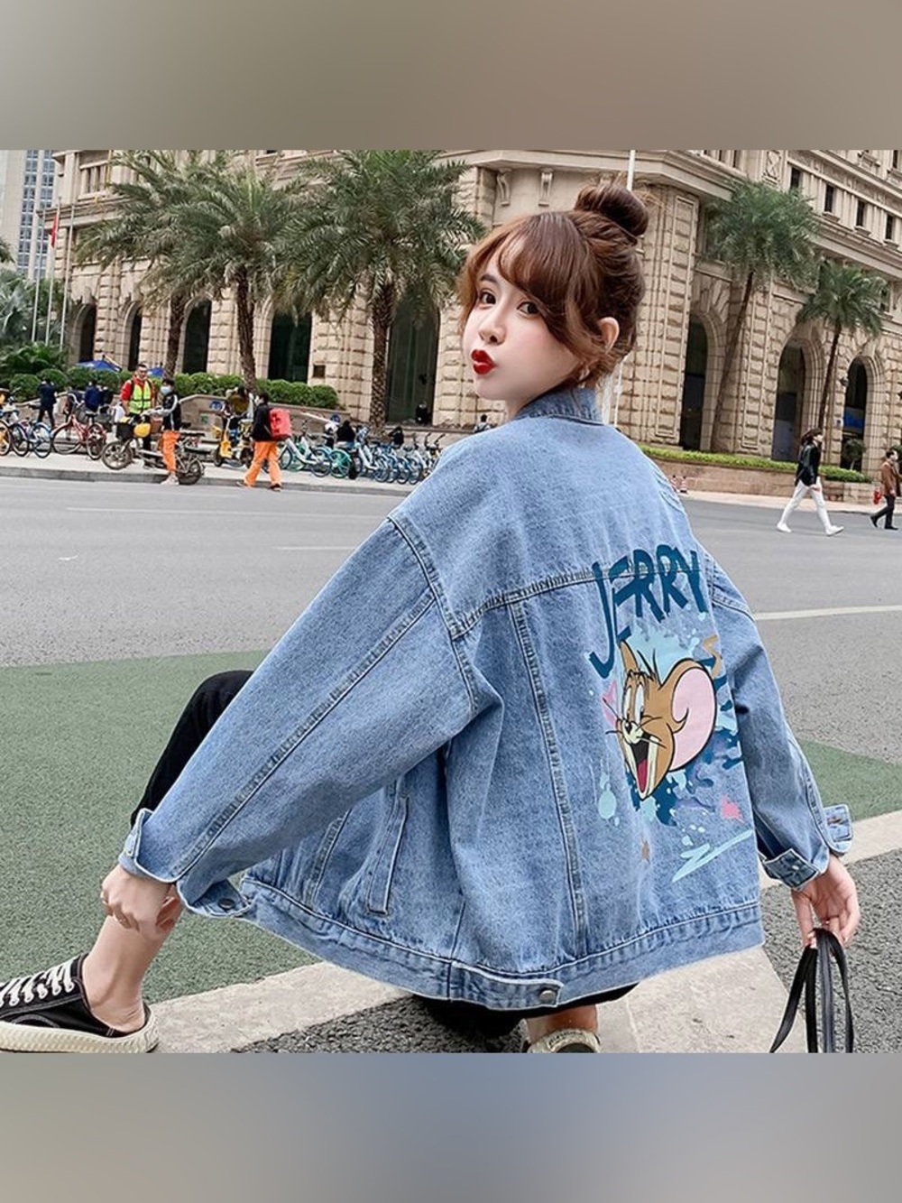 Jerry Graphic Denim Jacket for Women